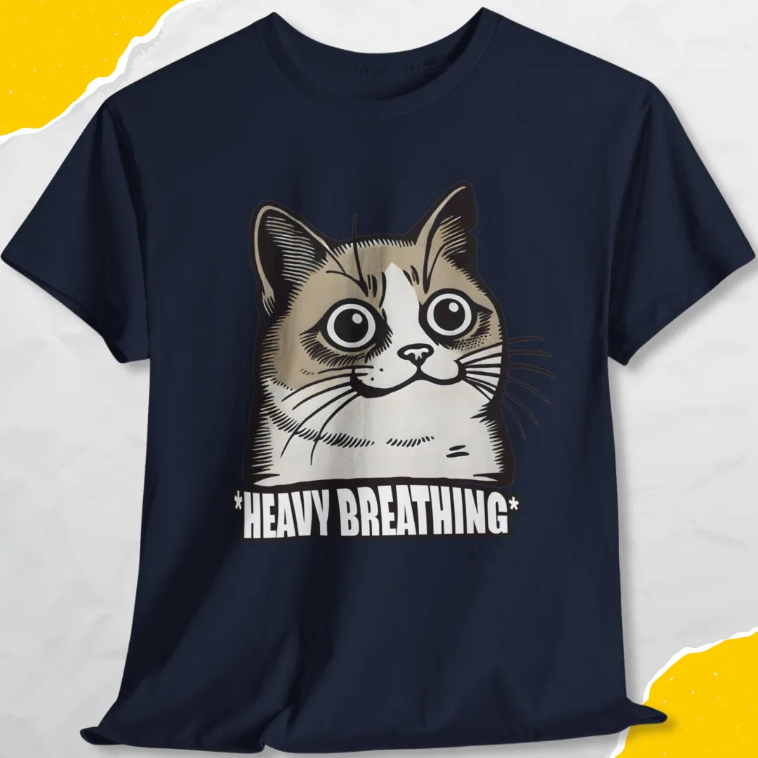 Heavy Breathing - Unisex Softstyle Tee Cat T-Shirt