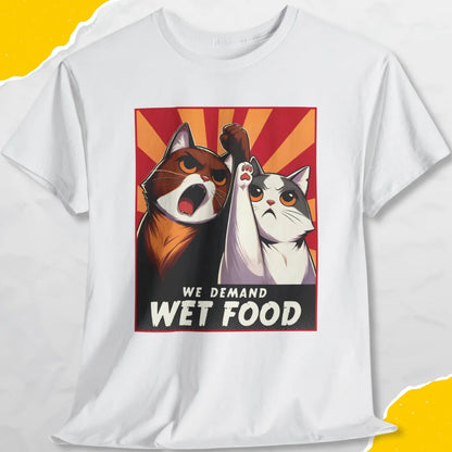 We Demand Wet Food - Unisex Softstyle Tee Cat T-Shirt