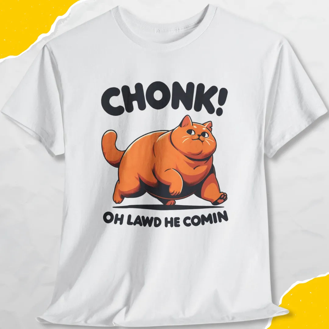 Chonk! Oh Lawd He Comin - Unisex Softstyle Tee Cat T-Shirt