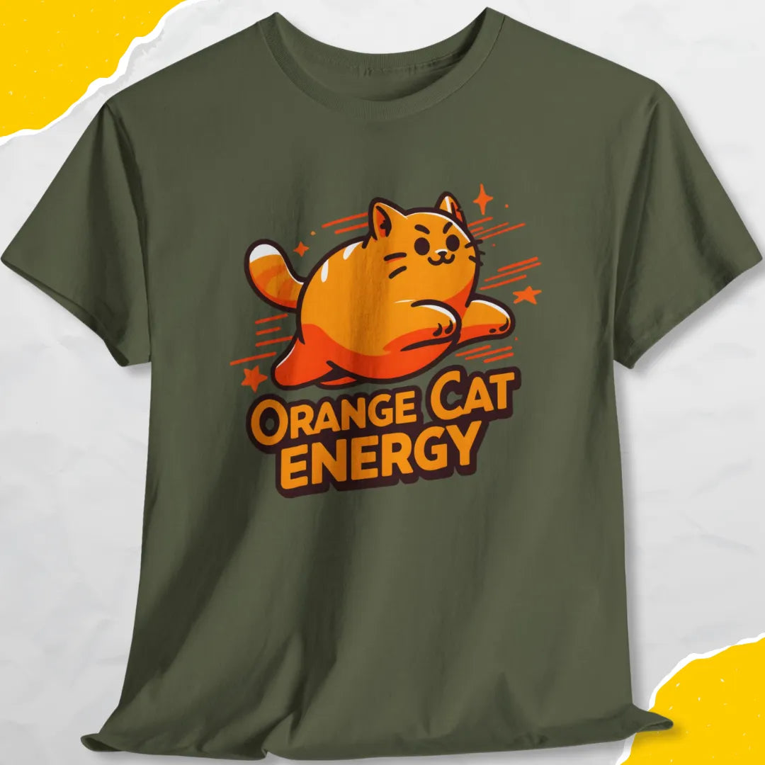 Orange Cat Energy - Unisex Softstyle Tee Cat T-Shirt