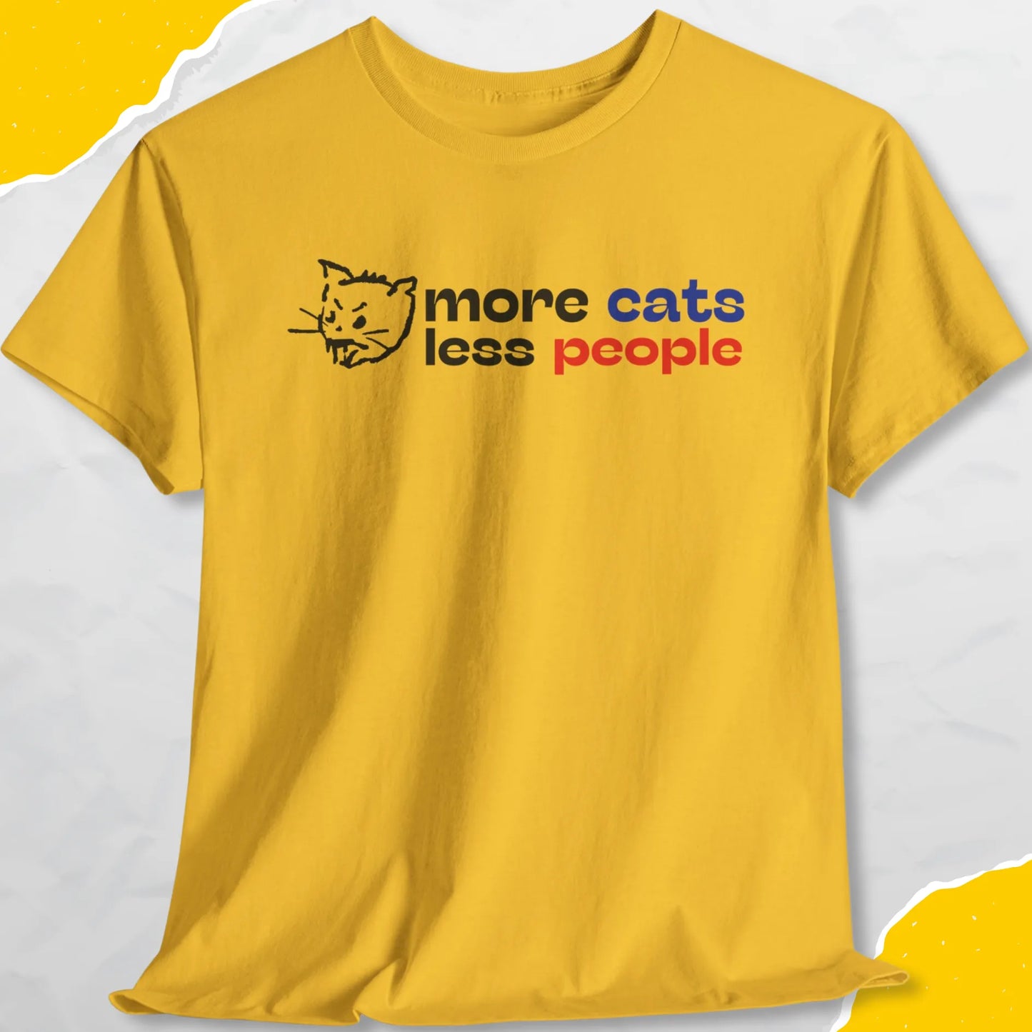 More Cats Less People - Unisex Softstyle Tee Cat T-Shirt