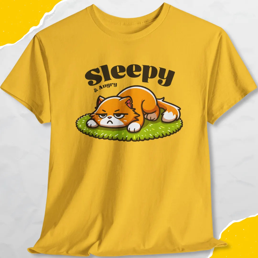 Sleepy & Angry - Unisex Softstyle Tee Cat T-Shirt