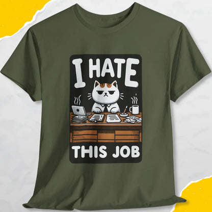 I Hate This Job - Unisex Softstyle Tee Cat T-Shirt