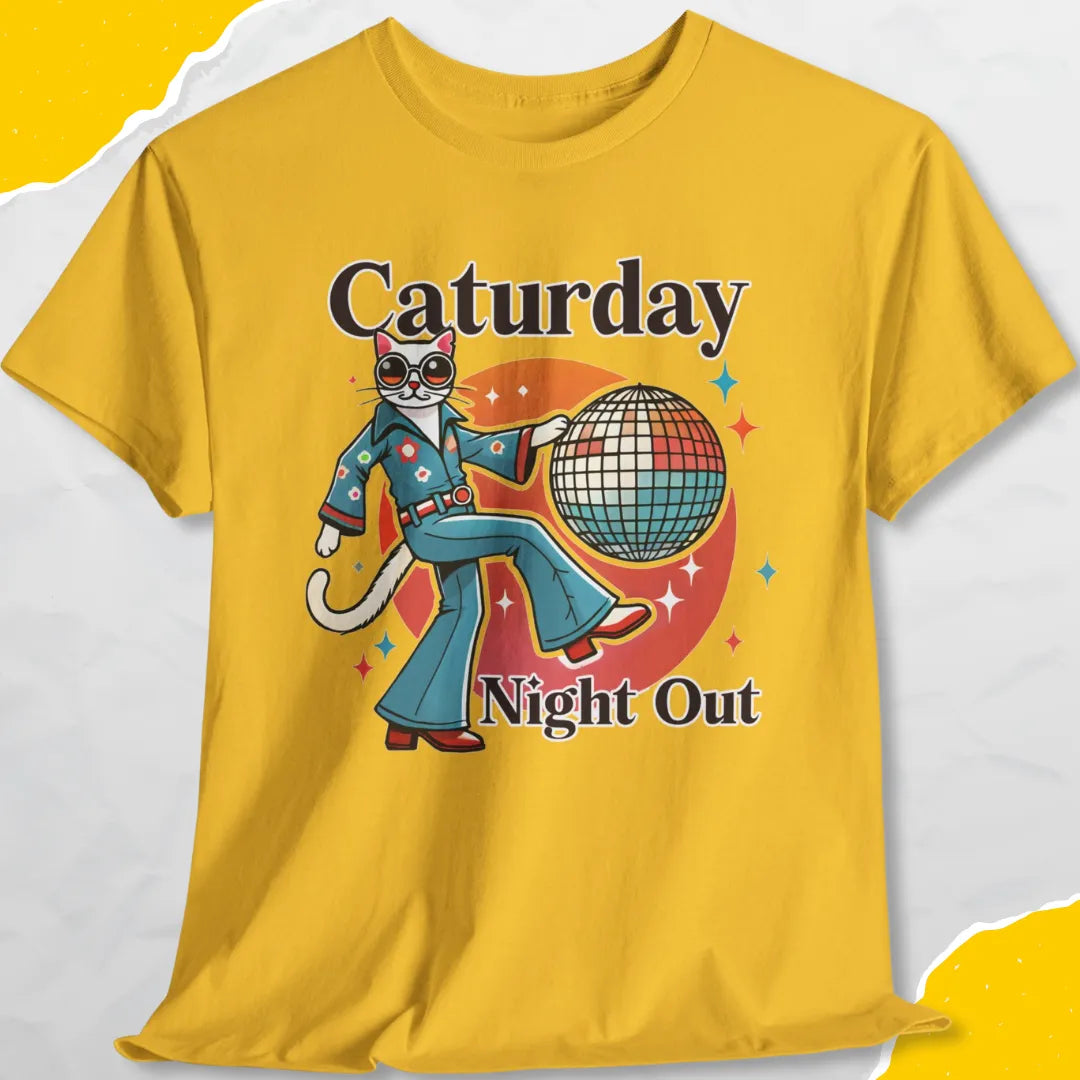 Caturday Night Out - Unisex Softstyle Tee Cat T-Shirt