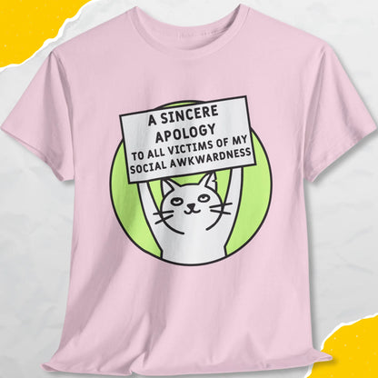 A Sincere Apology - Unisex Softstyle Tee Cat T-Shirt