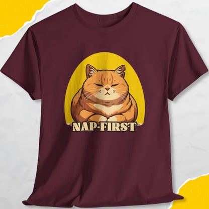 Nap First - Unisex Softstyle Tee Cat T-Shirt