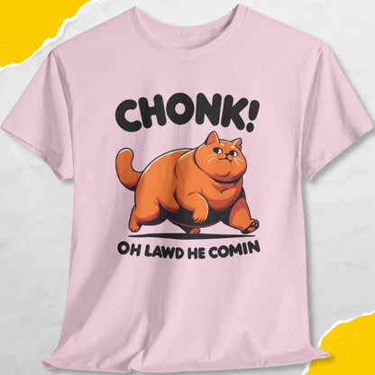 Chonk! Oh Lawd He Comin - Unisex Softstyle Tee Cat T-Shirt