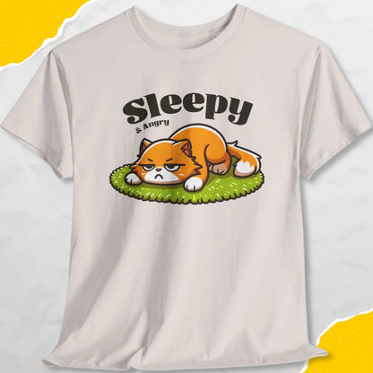 Sleepy & Angry - Unisex Softstyle Tee Cat T-Shirt