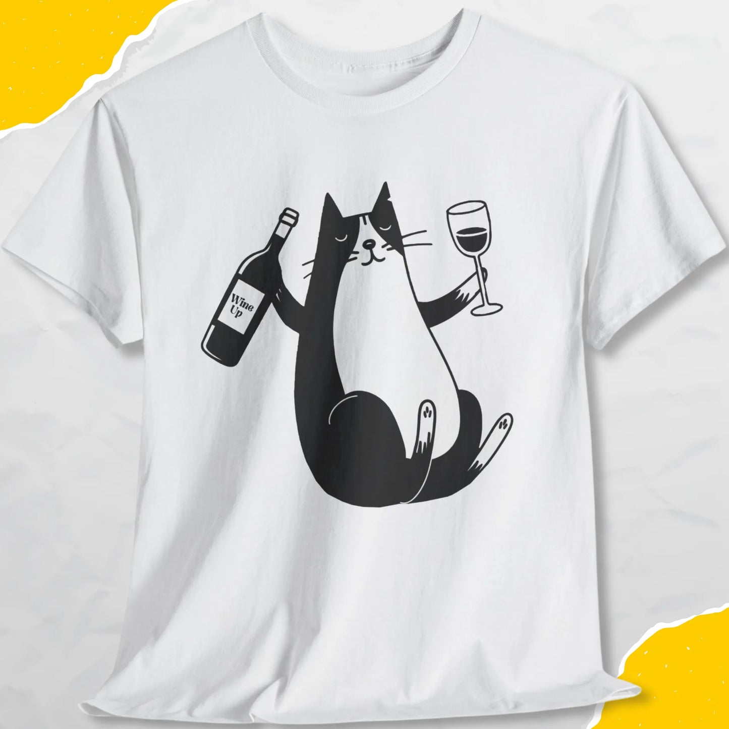 Wine Up - Unisex Softstyle Tee Cat T-Shirt