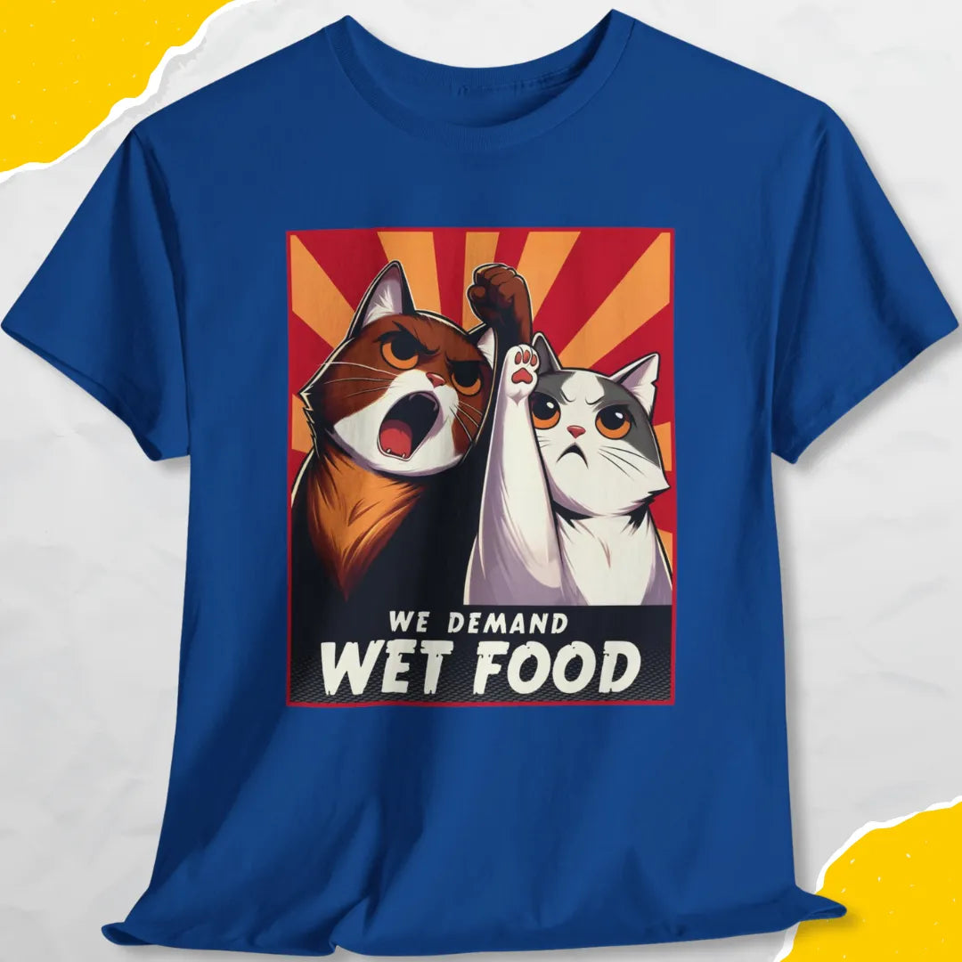 We Demand Wet Food - Unisex Softstyle Tee Cat T-Shirt