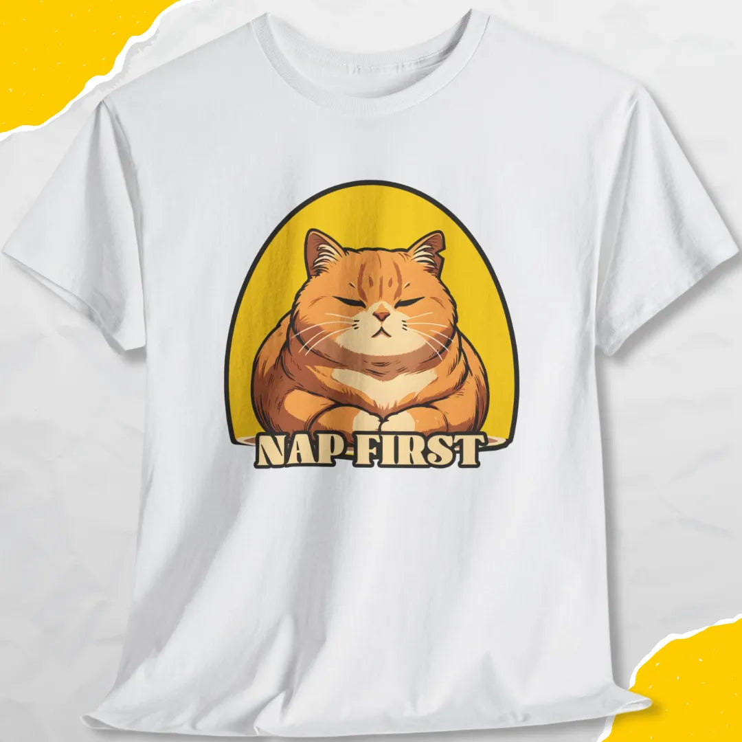 Nap First - Unisex Softstyle Tee Cat T-Shirt