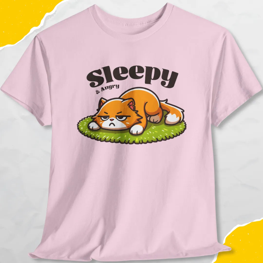 Sleepy & Angry - Unisex Softstyle Tee Cat T-Shirt