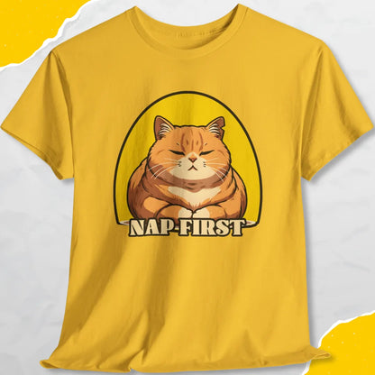 Nap First - Unisex Softstyle Tee Cat T-Shirt