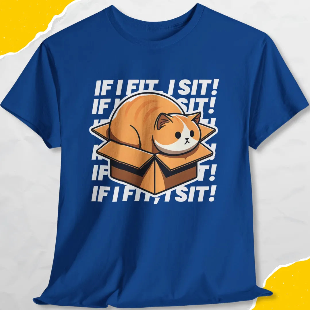 If I Fits I Sits - Unisex Softstyle Tee Cat T-Shirt