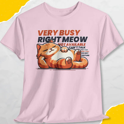 Very Busy Right Meow - Unisex Softstyle Tee Cat T-Shirt