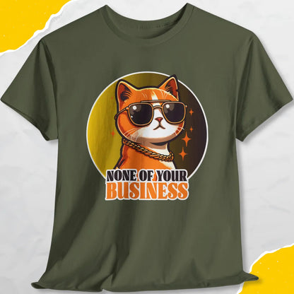 None Of Your Business - Unisex Softstyle Tee Cat T-Shirt