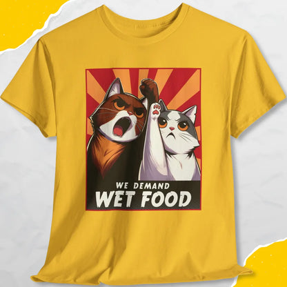 We Demand Wet Food - Unisex Softstyle Tee Cat T-Shirt