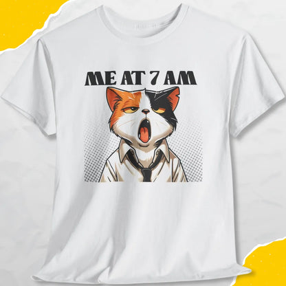 Me At 07.00 AM - Unisex Softstyle Tee Cat T-Shirt