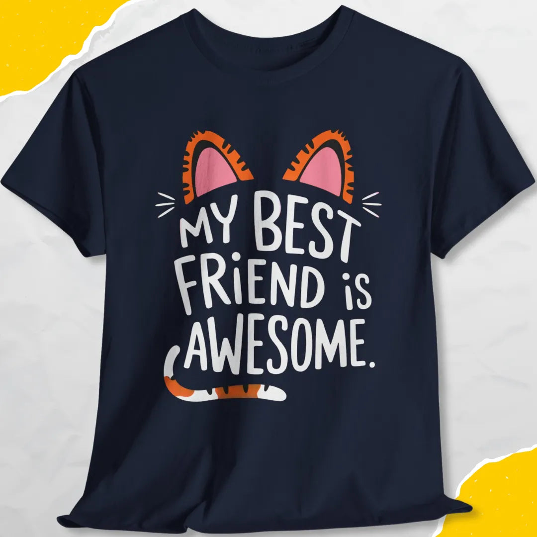 My Best Friend Is Awesome - Unisex Softstyle Tee Cat T-Shirt