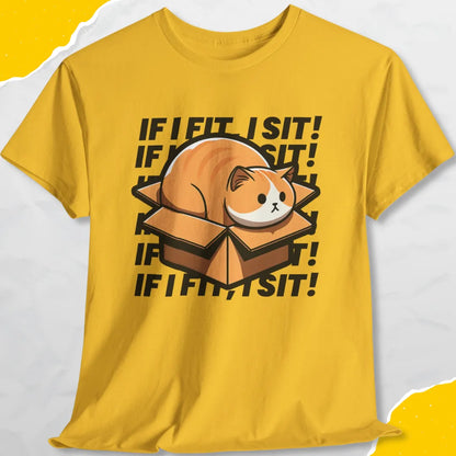 If I Fits I Sits - Unisex Softstyle Tee Cat T-Shirt