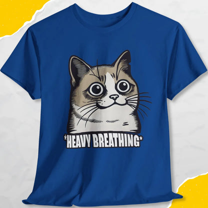 Heavy Breathing - Unisex Softstyle Tee Cat T-Shirt