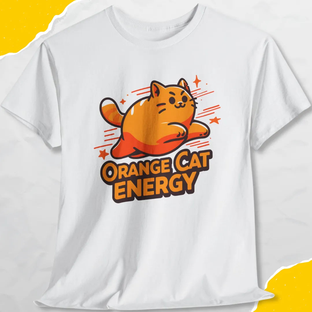 Orange Cat Energy - Unisex Softstyle Tee Cat T-Shirt