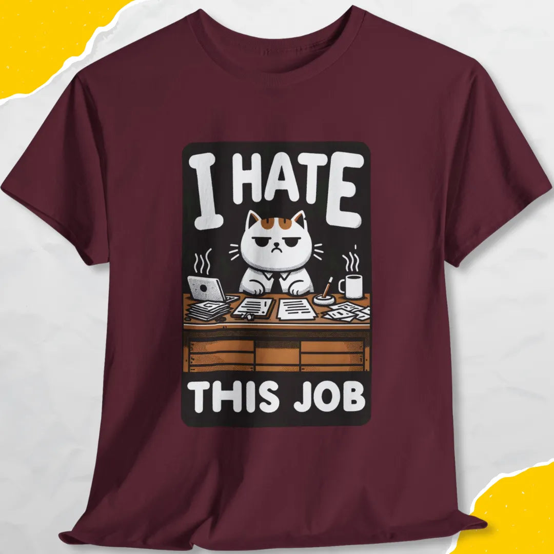 I Hate This Job - Unisex Softstyle Tee Cat T-Shirt