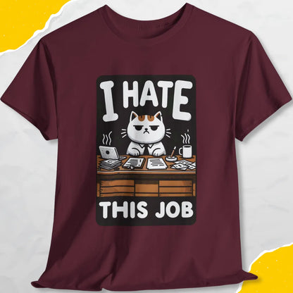 I Hate This Job - Unisex Softstyle Tee Cat T-Shirt