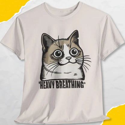 Heavy Breathing - Unisex Softstyle Tee Cat T-Shirt