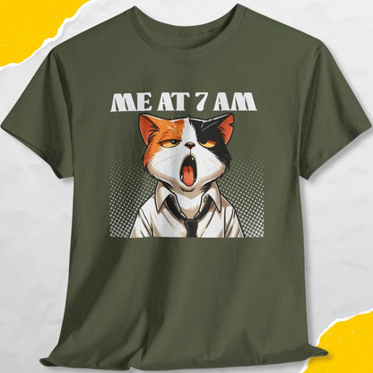 Me At 07.00 AM - Unisex Softstyle Tee Cat T-Shirt