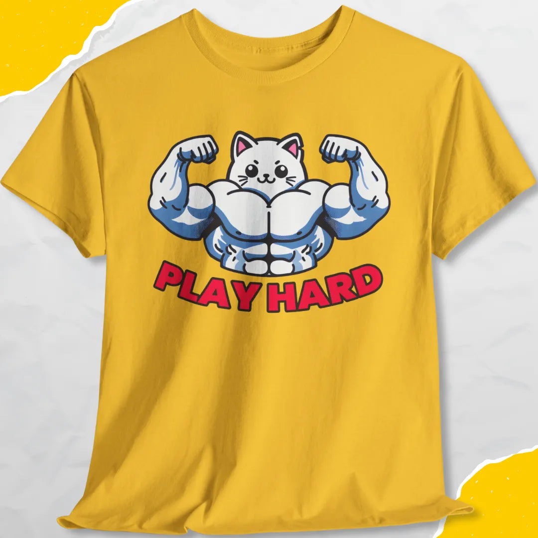 Play Hard - Unisex Softstyle Tee Cat T-Shirt