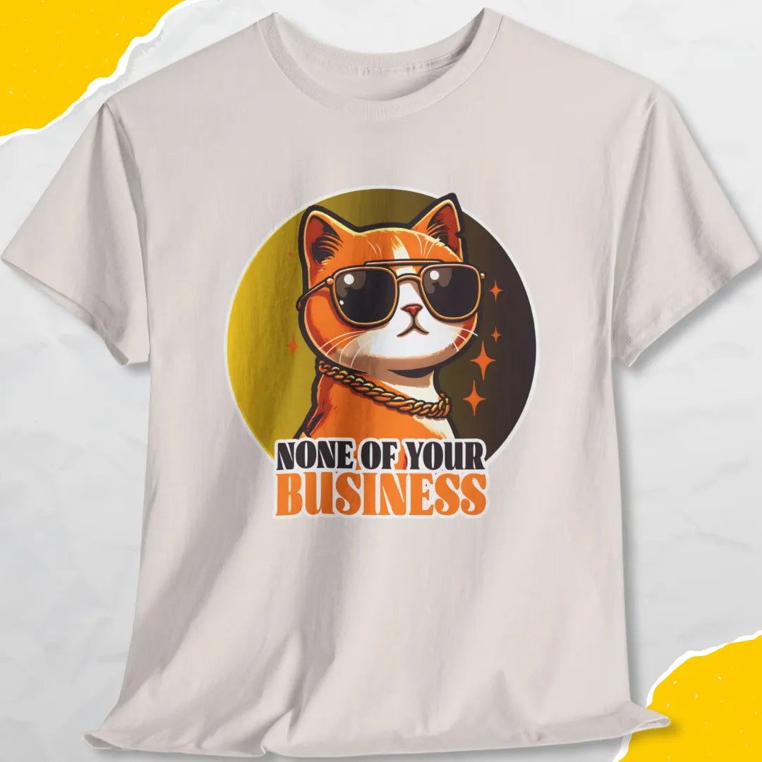 None Of Your Business - Unisex Softstyle Tee Cat T-Shirt