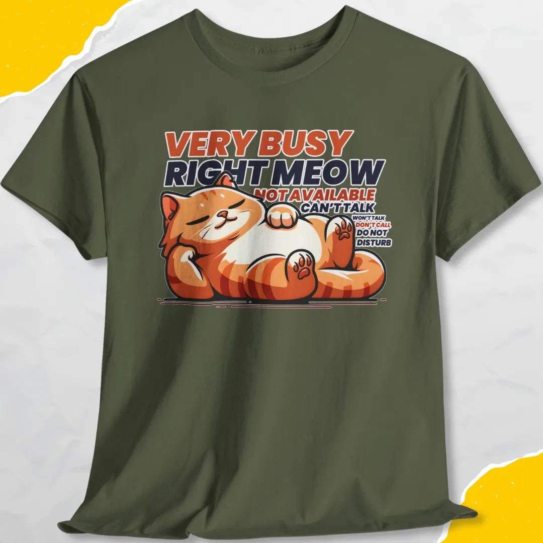 Very Busy Right Meow - Unisex Softstyle Tee Cat T-Shirt