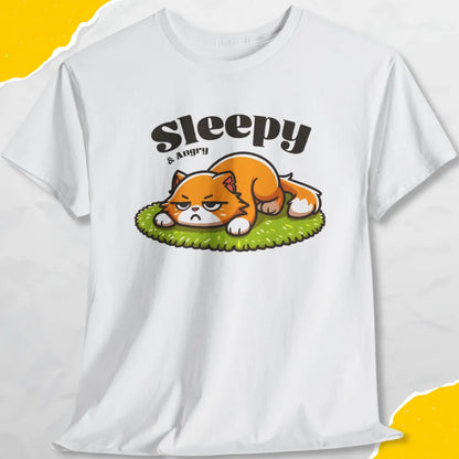 Sleepy & Angry - Unisex Softstyle Tee Cat T-Shirt