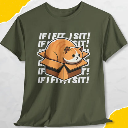 If I Fits I Sits - Unisex Softstyle Tee Cat T-Shirt