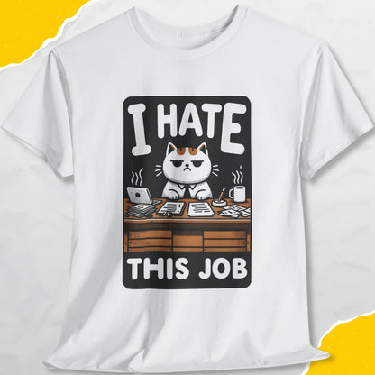 I Hate This Job - Unisex Softstyle Tee Cat T-Shirt