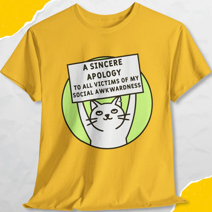 A Sincere Apology - Unisex Softstyle Tee Cat T-Shirt