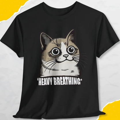 Heavy Breathing - Unisex Softstyle Tee Cat T-Shirt