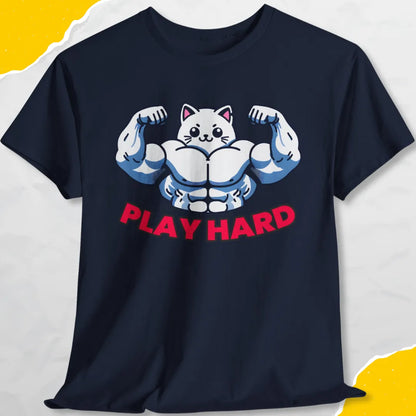 Play Hard - Unisex Softstyle Tee Cat T-Shirt