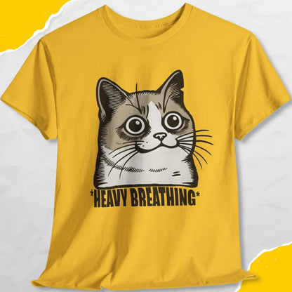 Heavy Breathing - Unisex Softstyle Tee Cat T-Shirt