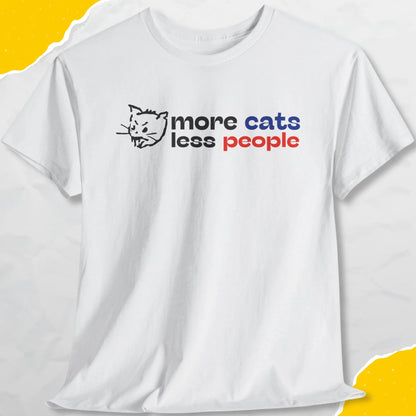 More Cats Less People - Unisex Softstyle Tee Cat T-Shirt