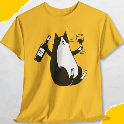 Wine Up - Unisex Softstyle Tee Cat T-Shirt